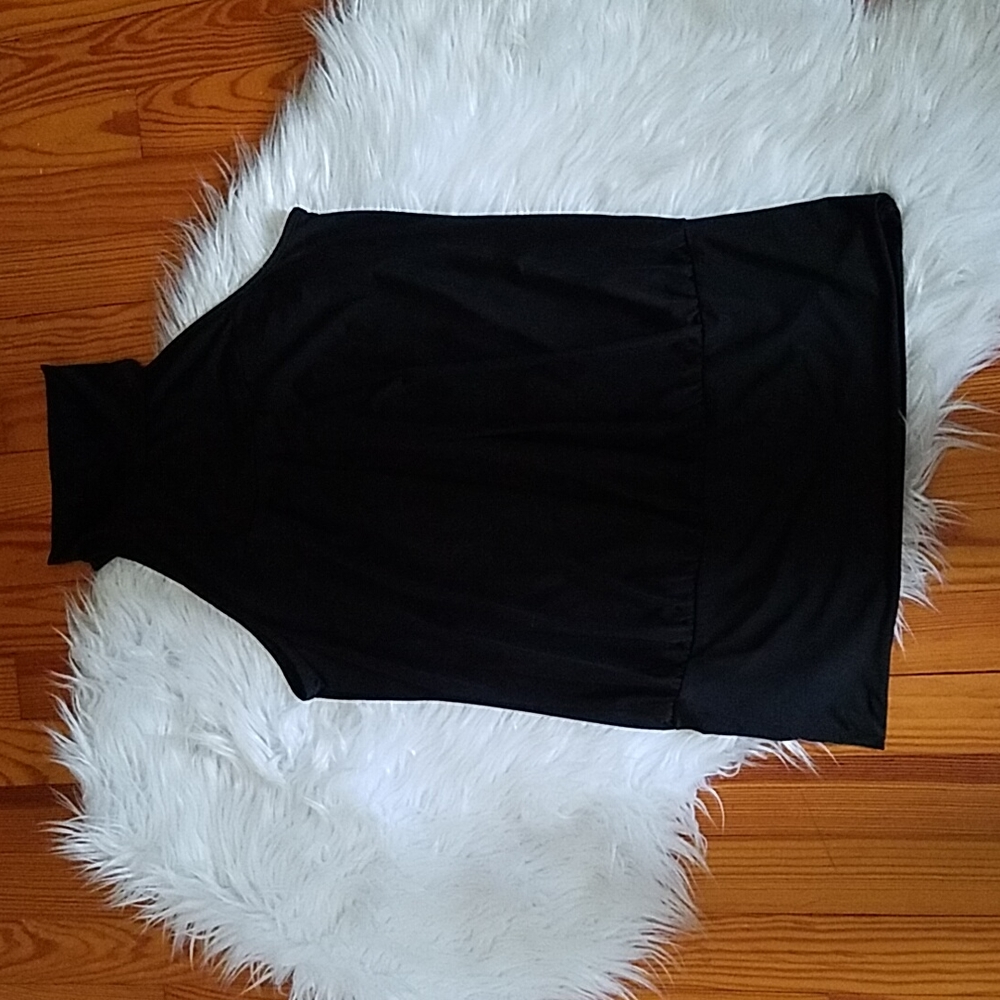 Black Moa Moa Turtleneck Tank Top